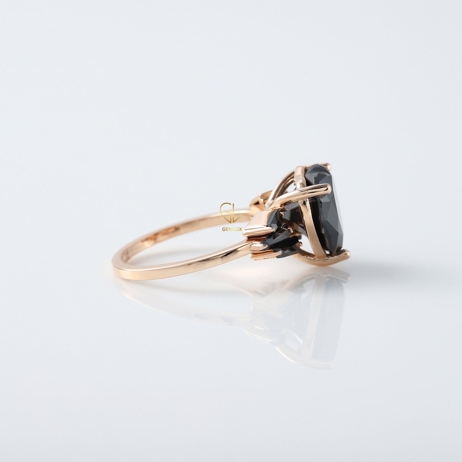 Black Heart Diamond Engagement Ring
