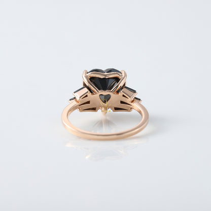Black Heart Diamond Engagement Ring