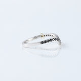 Black Round Cut Lab Grown Diamond Chevron Band