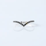 Black Round Cut Moissanite Diamond Curve Wedding Band
