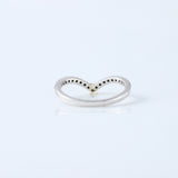 Black Round Cut Moissanite Diamond Curve Wedding Band
