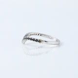Black Round Cut Moissanite Diamond Curve Wedding Band