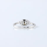 Black Round Cut Natural Diamond Tiny Cluster Ring