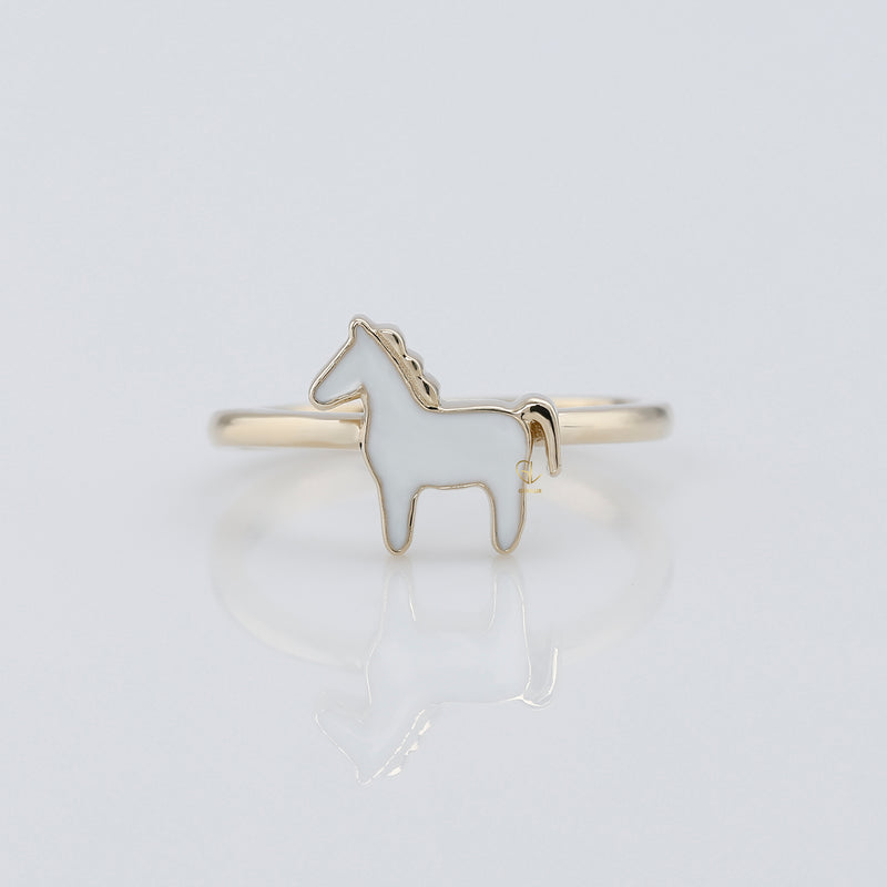 Black & White Enamel Animal Lover Gift Ring
