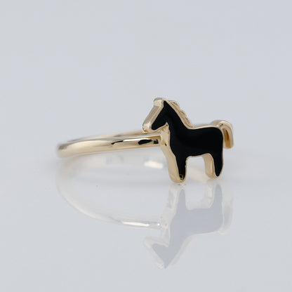 Black & White Enamel Animal Lover Gift Ring