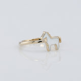 Black & White Enamel Animal Lover Gift Ring