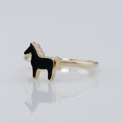 Black & White Enamel Animal Lover Gift Ring