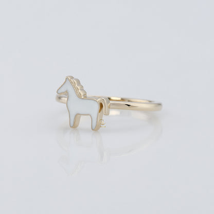 Black & White Enamel Animal Lover Gift Ring