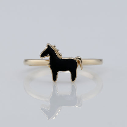 Black & White Enamel Animal Lover Gift Ring