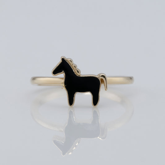 Black & White Enamel Animal Lover Gift Ring