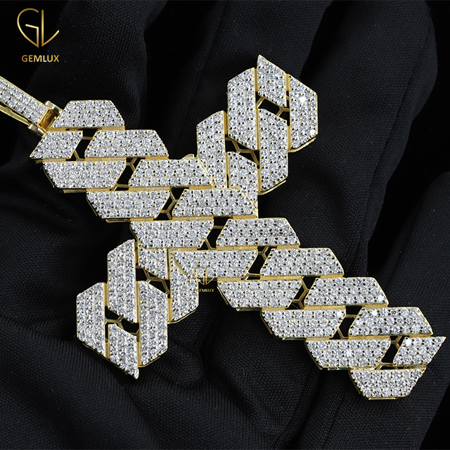 Bling Bling Moissanite Diamond Cuban Cross HipHop Pendant