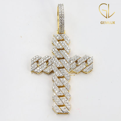 Bling Bling Moissanite Diamond Cuban Cross HipHop Pendant