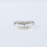 Blue Sapphire Round Cut Moissanite Diamond Chevron Band