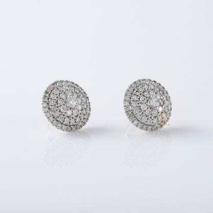 Brilliant Round Cut Moissanite Diamond Cluster Stud Earrings