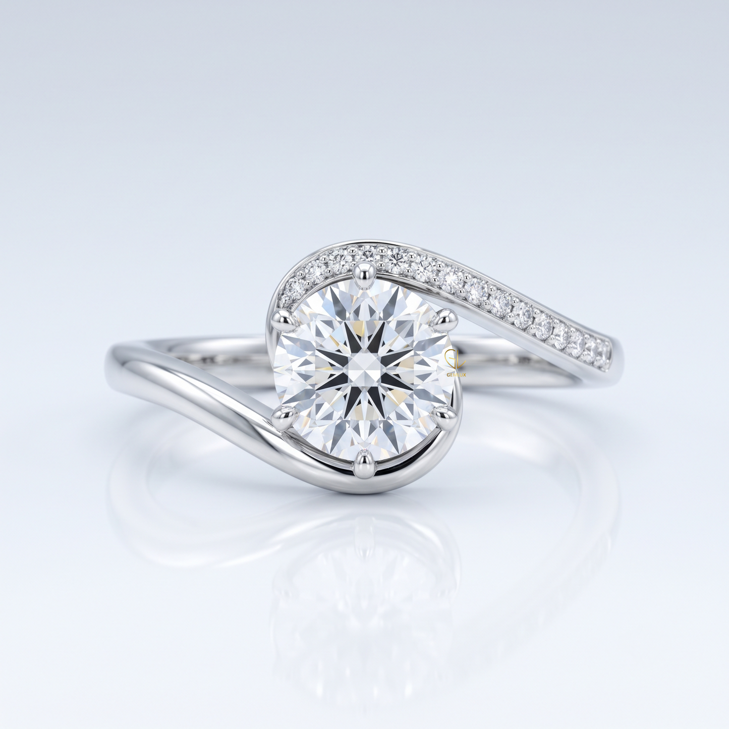 Brilliant Round Hearts & Arrows Lab Grown Diamond Bypass Engagement Ring
