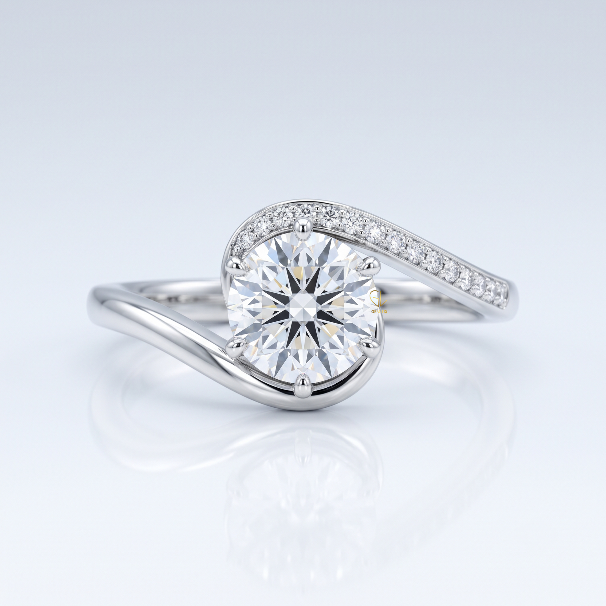 Brilliant Round Hearts & Arrows Lab Grown Diamond Bypass Engagement Ring