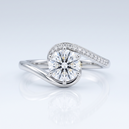 Brilliant Round Hearts & Arrows Lab Grown Diamond Bypass Engagement Ring