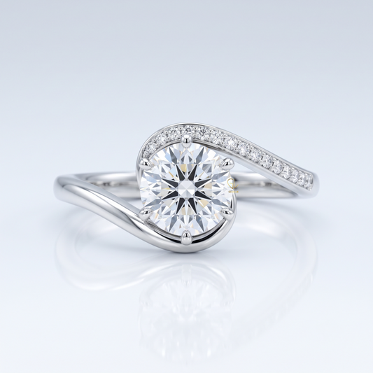 Brilliant Round Hearts & Arrows Lab Grown Diamond Bypass Engagement Ring