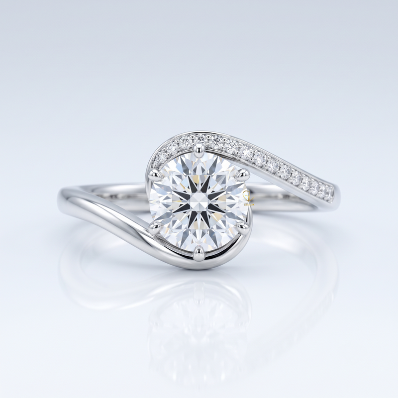 Brilliant Round Hearts & Arrows Lab Grown Diamond Bypass Engagement Ring