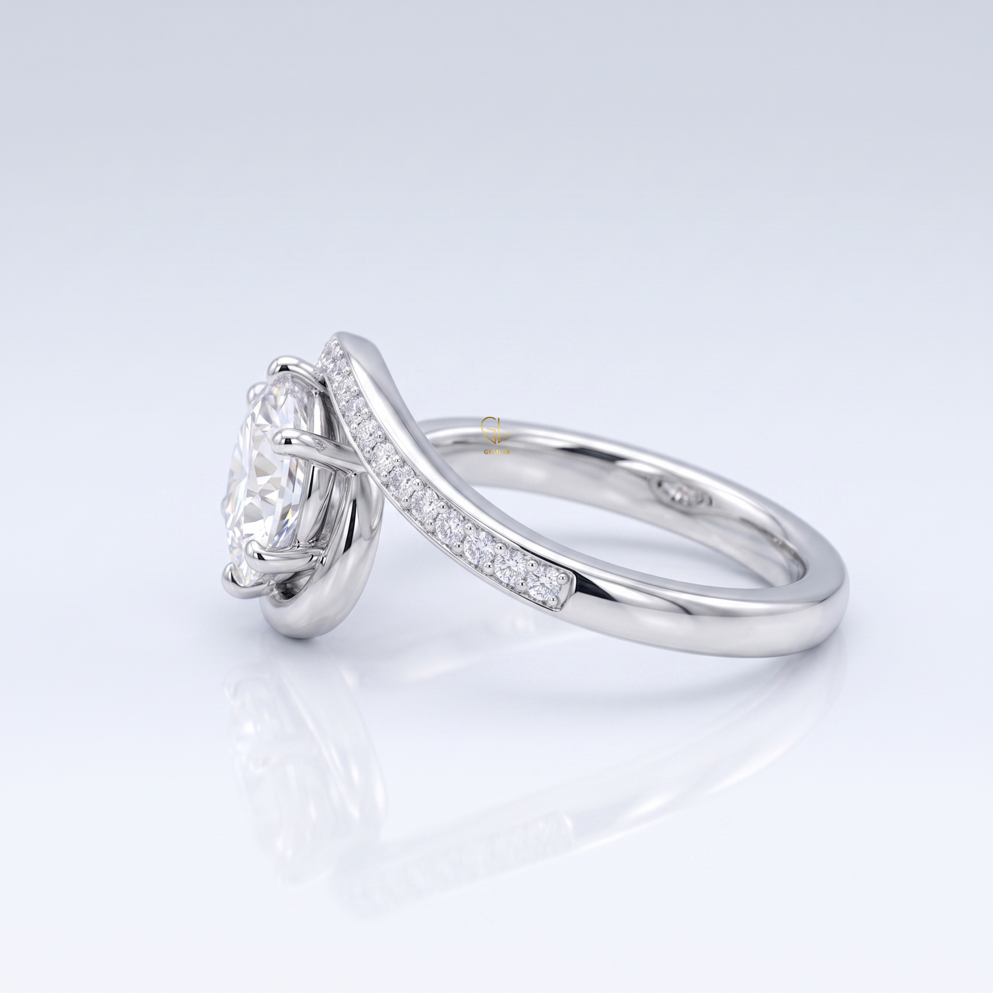 Brilliant Round Hearts & Arrows Lab Grown Diamond Bypass Engagement Ring