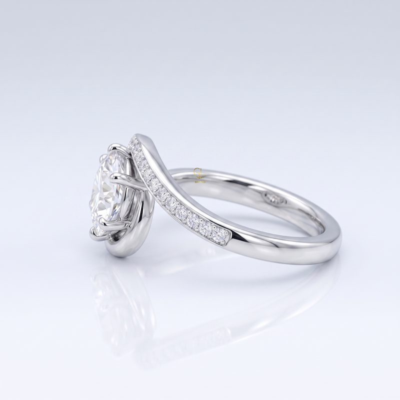 Brilliant Round Hearts & Arrows Lab Grown Diamond Bypass Engagement Ring