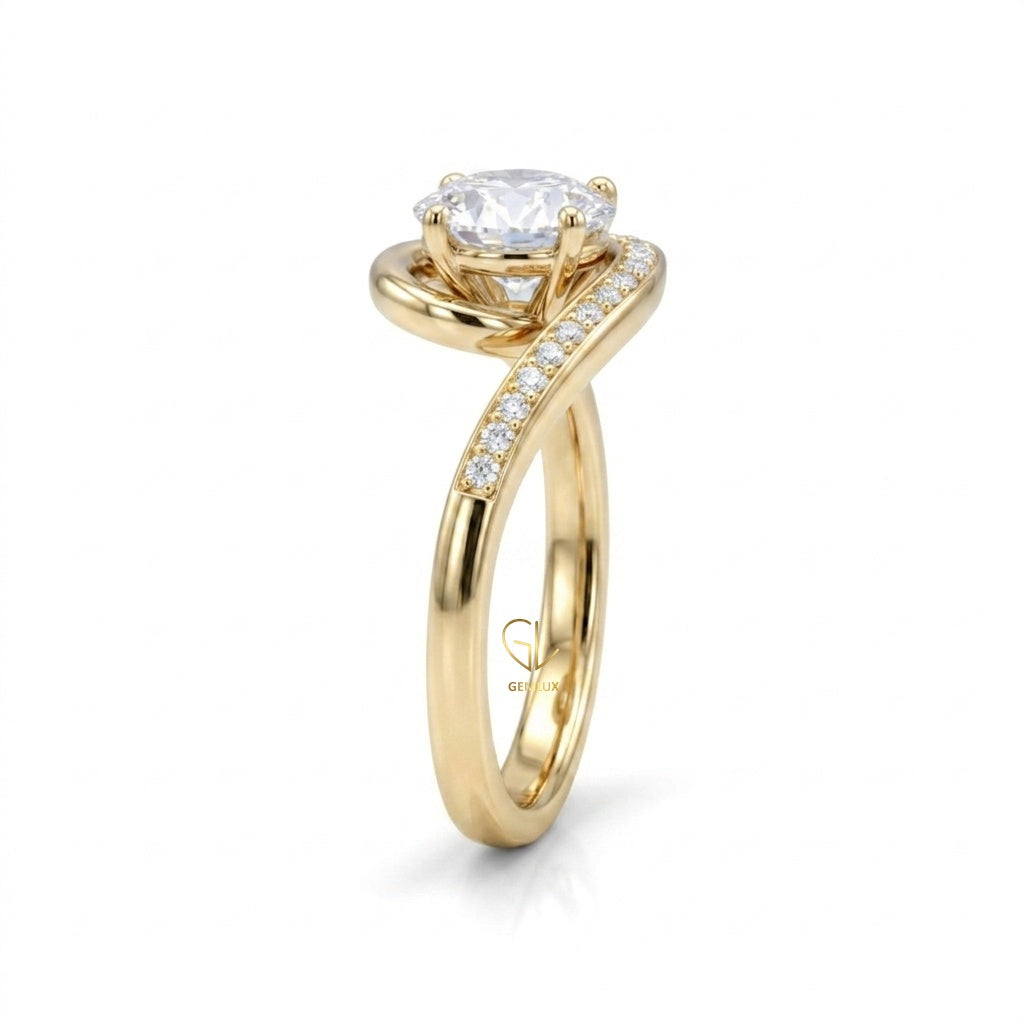 Brilliant Round Hearts & Arrows Lab Grown Diamond Bypass Engagement Ring