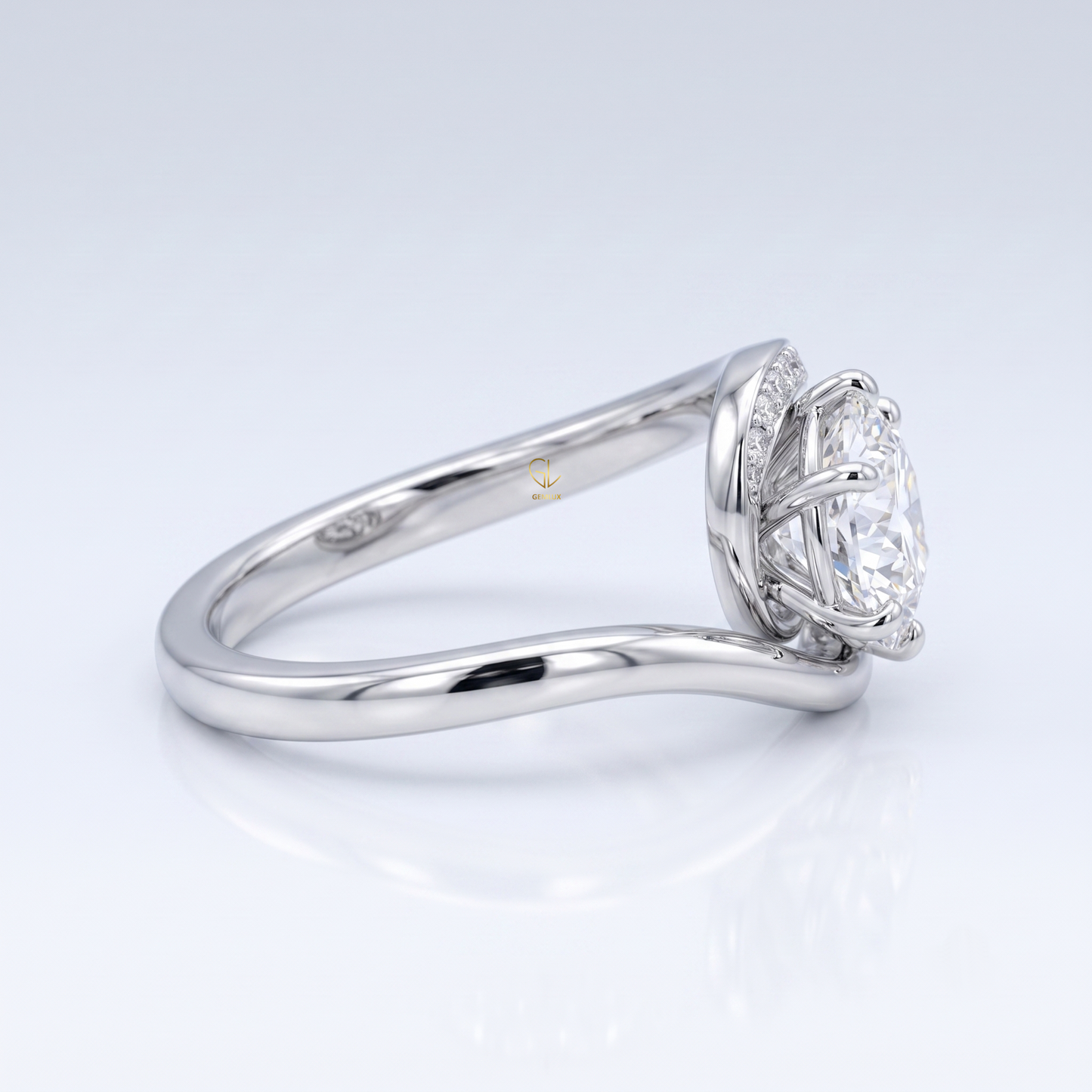 Brilliant Round Hearts & Arrows Lab Grown Diamond Bypass Engagement Ring