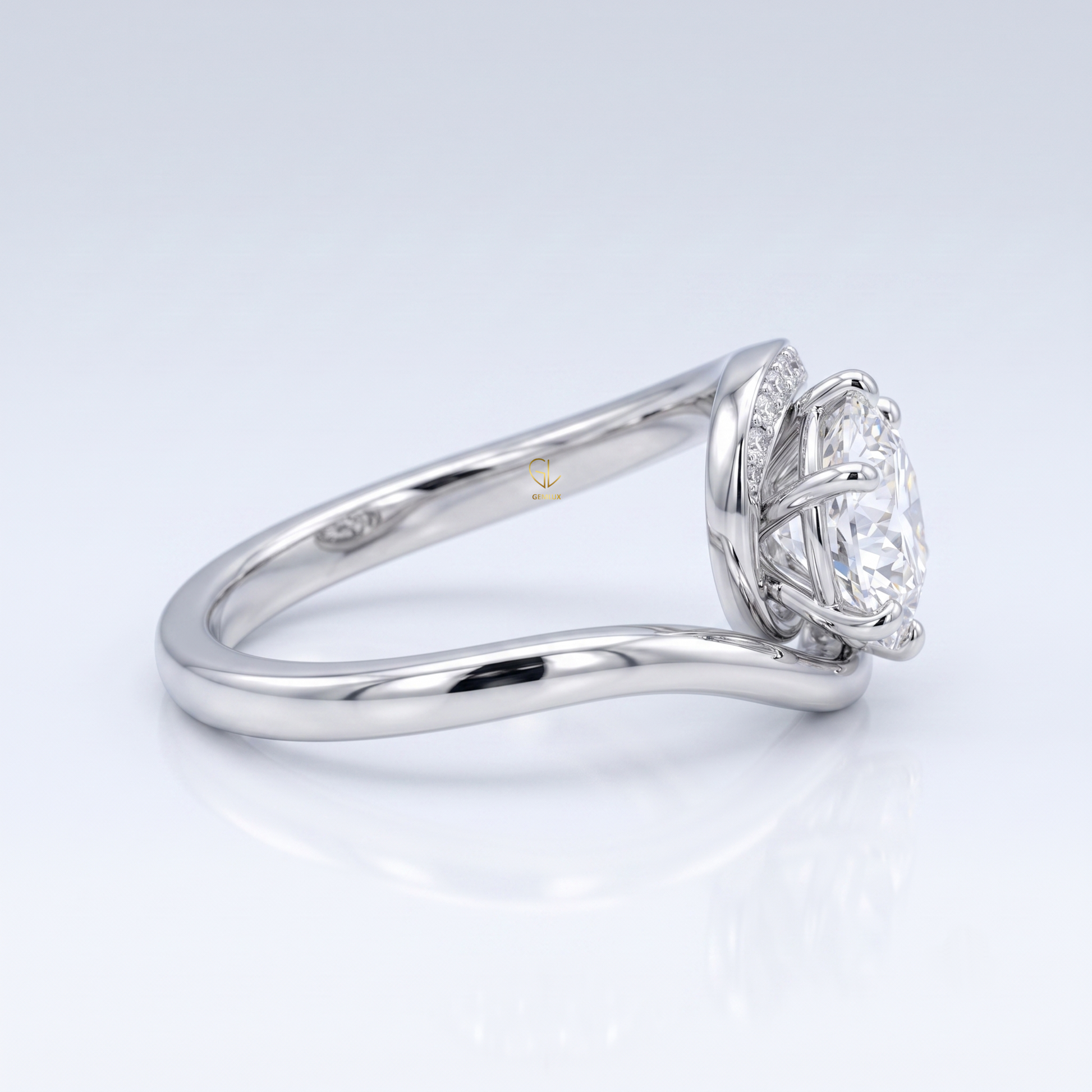 Brilliant Round Hearts & Arrows Lab Grown Diamond Bypass Engagement Ring