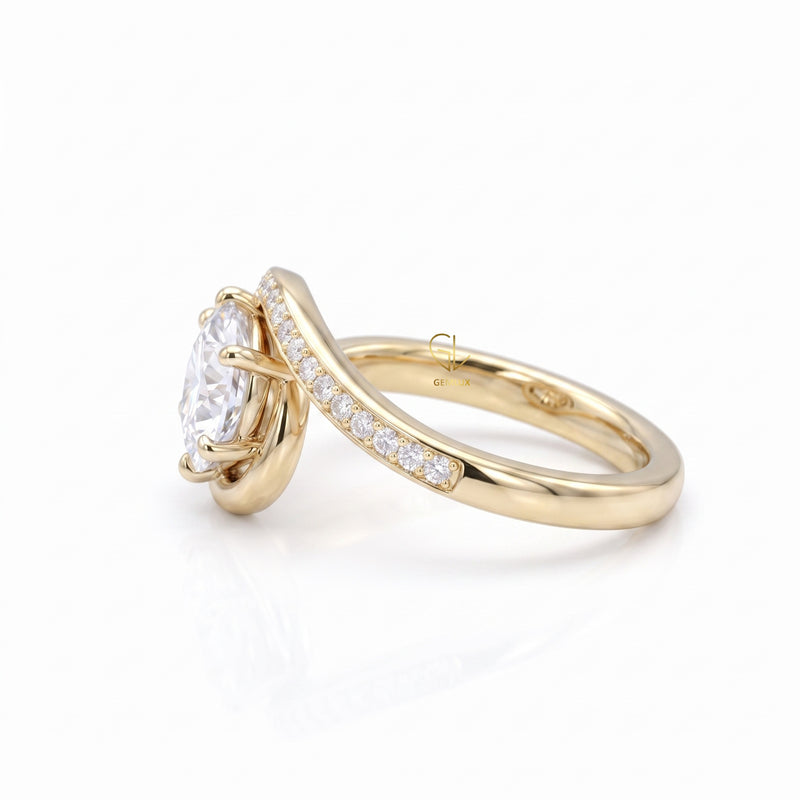 Brilliant Round Hearts & Arrows Lab Grown Diamond Bypass Engagement Ring