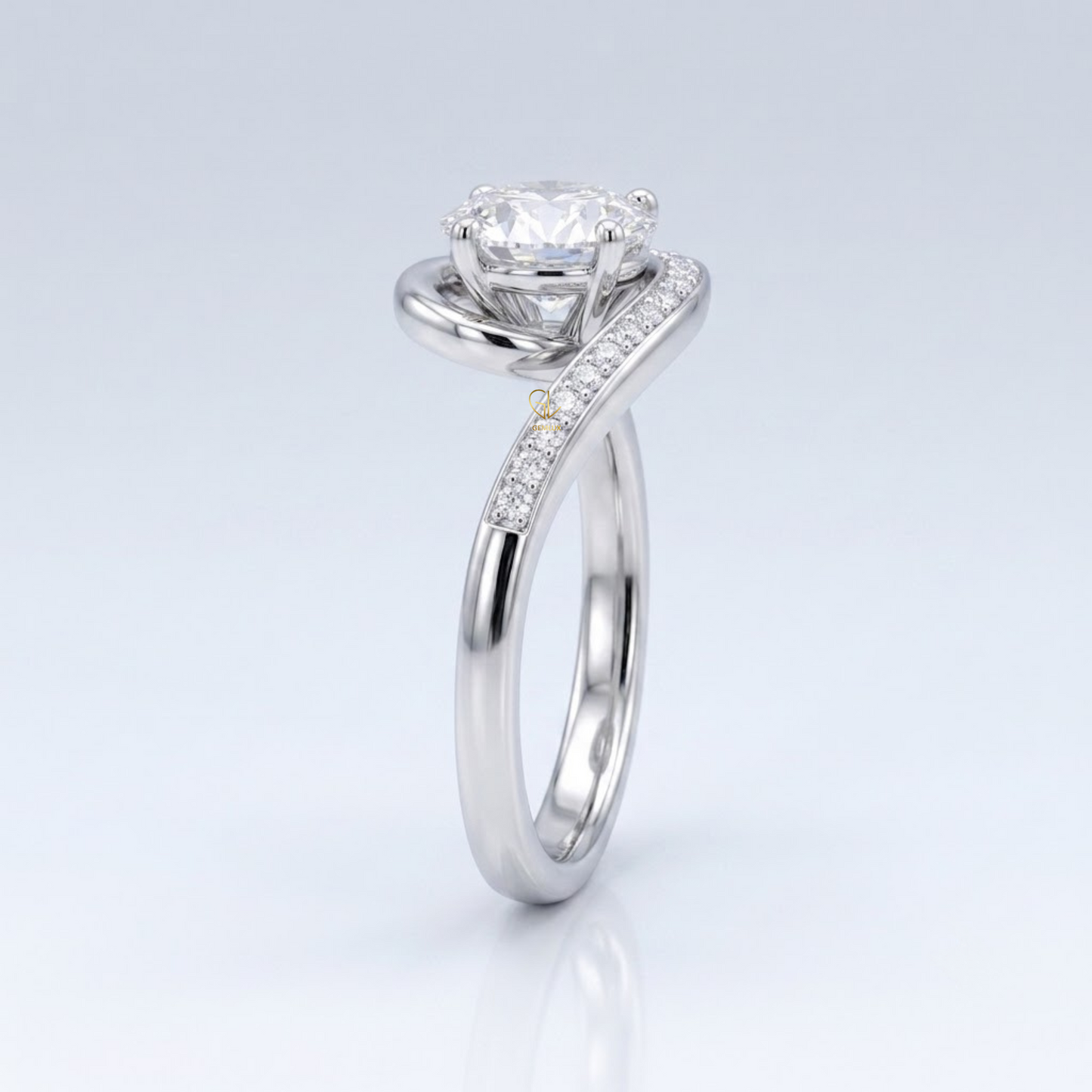 Brilliant Round Hearts & Arrows Lab Grown Diamond Bypass Engagement Ring