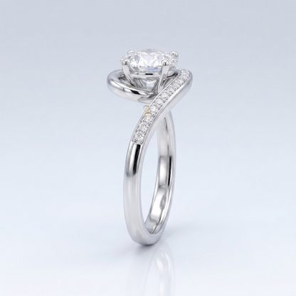 Brilliant Round Hearts & Arrows Lab Grown Diamond Bypass Engagement Ring