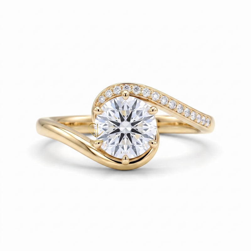 Brilliant Round Hearts & Arrows Lab Grown Diamond Bypass Engagement Ring