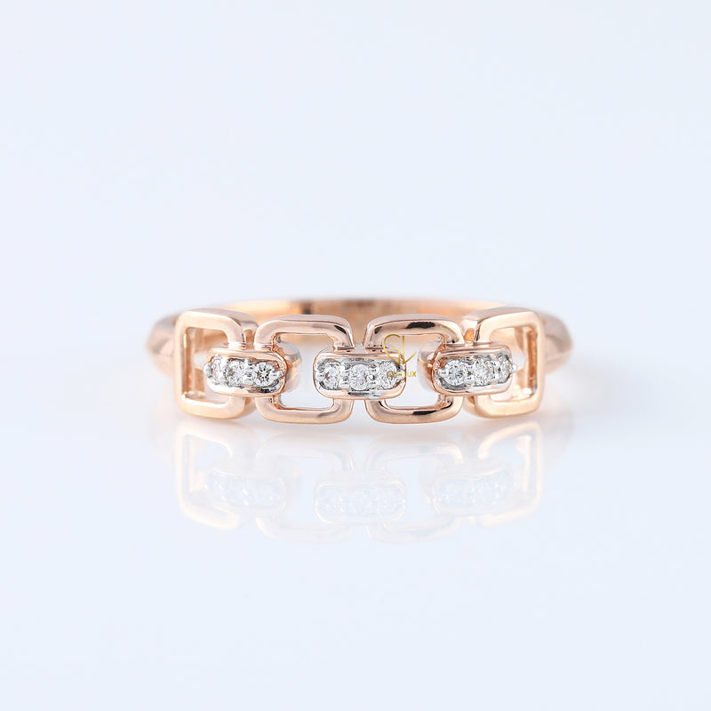 Cable Chain Link 14k Gold Ring
