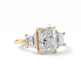Certified Radiant Cut Three Stone Lab Grown Diamond Engagement Ring