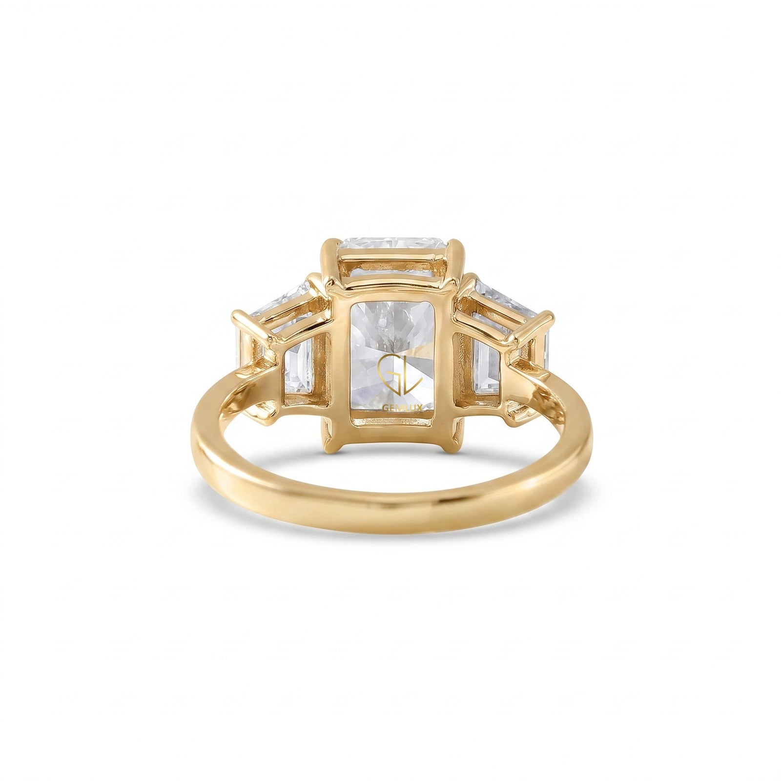 Certified Radiant Cut Three Stone Lab Grown Diamond Engagement Ring