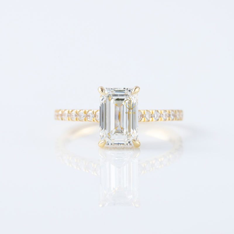Certified Emerald Cut Lab Grown Diamond Ring