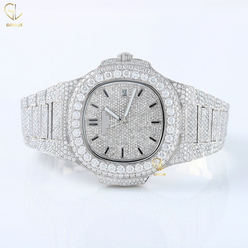 Certified Iced Out Lab Grown Diamond Hip Hop Watch