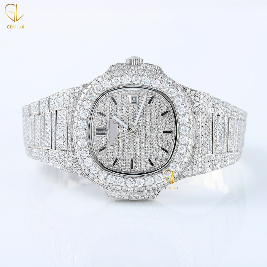 Certified Iced Out Lab Grown Diamond Hip Hop Watch