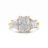 Certified Radiant Cut Three Stone Lab Grown Diamond Engagement Ring
