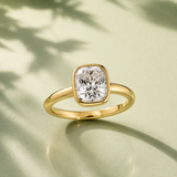 Emerald Cut Bezel Solitaire Engagement Ring (Demo)
