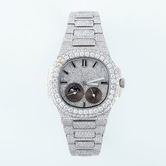 Chronograph Iced Out Moissanite Diamond Hip Hop Watch