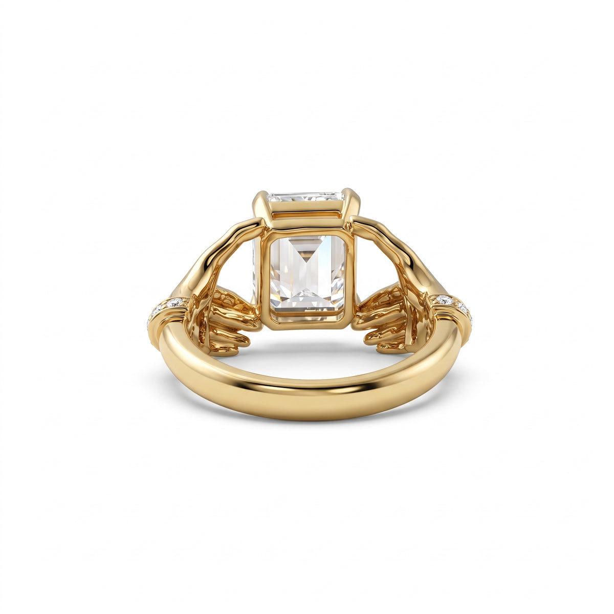 Claddagh Solitaire Emerald Cut Lab Grown Diamond Ring