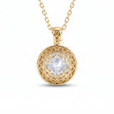 Hearts & Arrows Round Cut Lab Grown Diamond Halo Pendant for Women