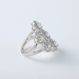 Cluster Halo Moissanite Diamond Engagement Ring