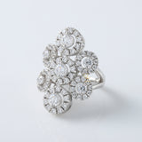Cluster Halo Moissanite Diamond Engagement Ring