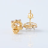 Cushion Cut Lab Grown Halo Stud Earrings with Marquise & Pink Round Diamonds