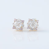 Cushion Cut Moissanite Halo Stud Earrings For Her