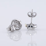 Cushion Cut Moissanite Halo Stud Earrings
