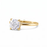 Cushion Moissanite Solitaire Hidden Halo Engagement Ring