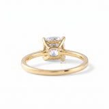 Cushion Moissanite Solitaire Hidden Halo Engagement Ring
